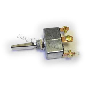 Toggle Switch, Single Pole/Double Throw, 50A @ 6/12/24 VDC, Screw Terminals, Chrome Paddle Toggle