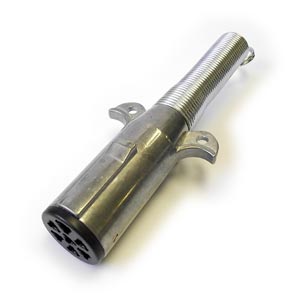 PTP 593057 7-Way Trailer Plug with Spring Guard, Brass Contacts
