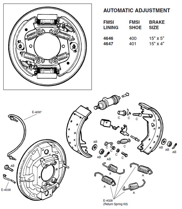 Gunite (Kelsey Hayes) Rear Hydraulic Brake with Automatic Adjustment