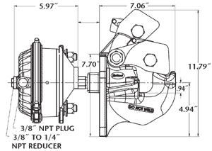 Holland PH410 Series Mounting Dimensions with Air Chamber