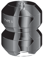 Cutaway view of a Timbren SES hollow rubber helper spring