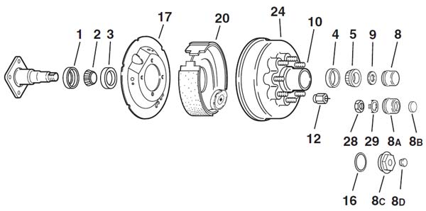 Dexter 8K D80N/#13N Axle Axle Parts Breakdown