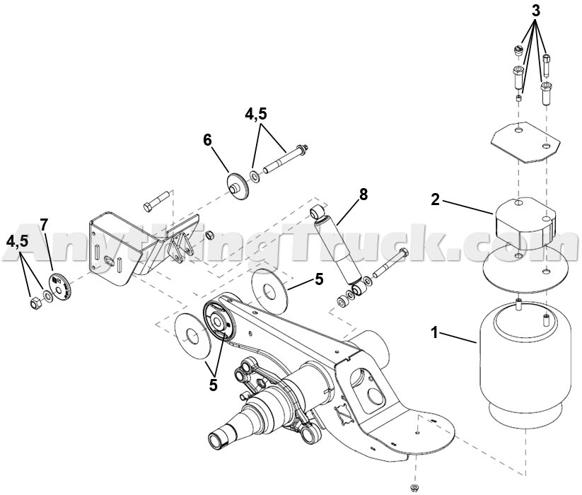 Hendrickson INTRAAX AANL 23K trailer suspension exploded view