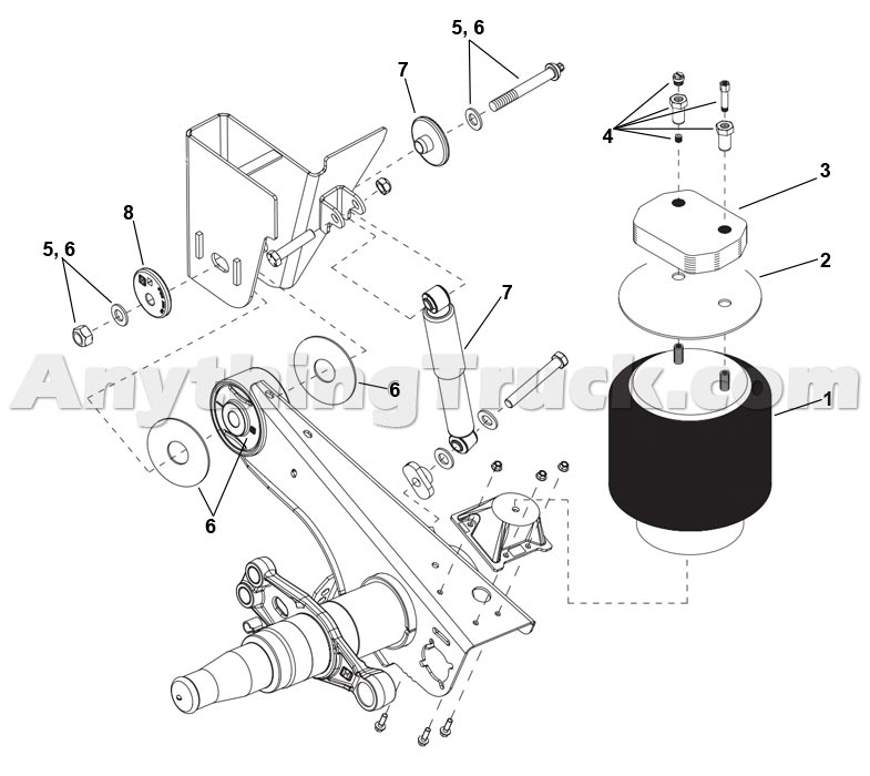 Hendrickson INTRAAX AANT 23K trailer suspension exploded view