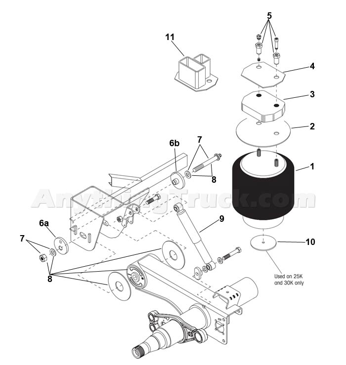 Hendrickson INTRAAX AAT trailer suspension exploded view