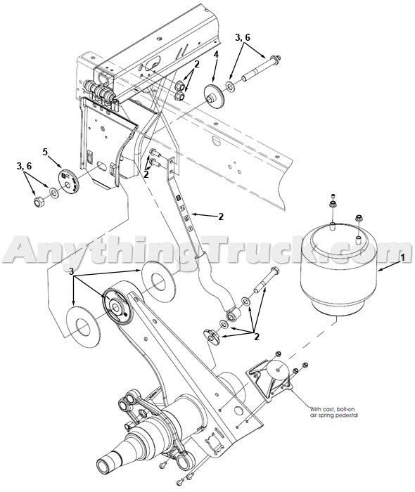 Hendrickson ULTRAA-K UTKNT 40K trailer suspension exploded view