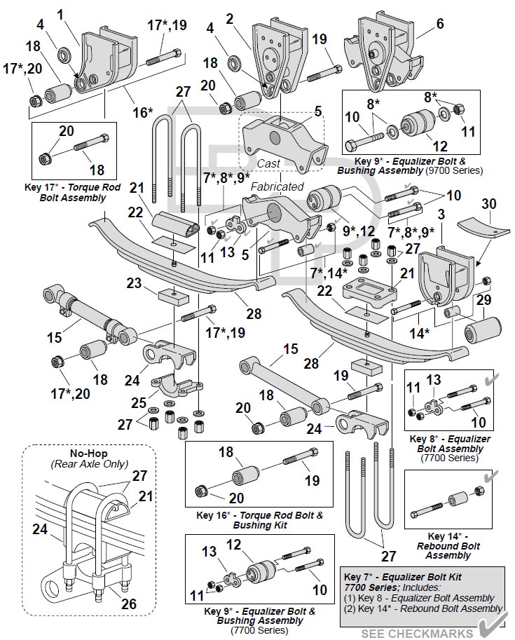 Hutch H/CH 7700/9700 Spring Suspension Breakdown