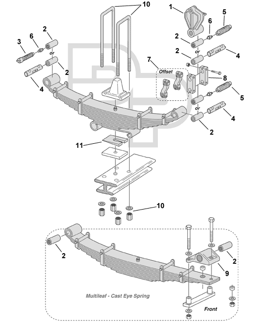 Kenworth W900 & T-Series Front Suspension Exploded View