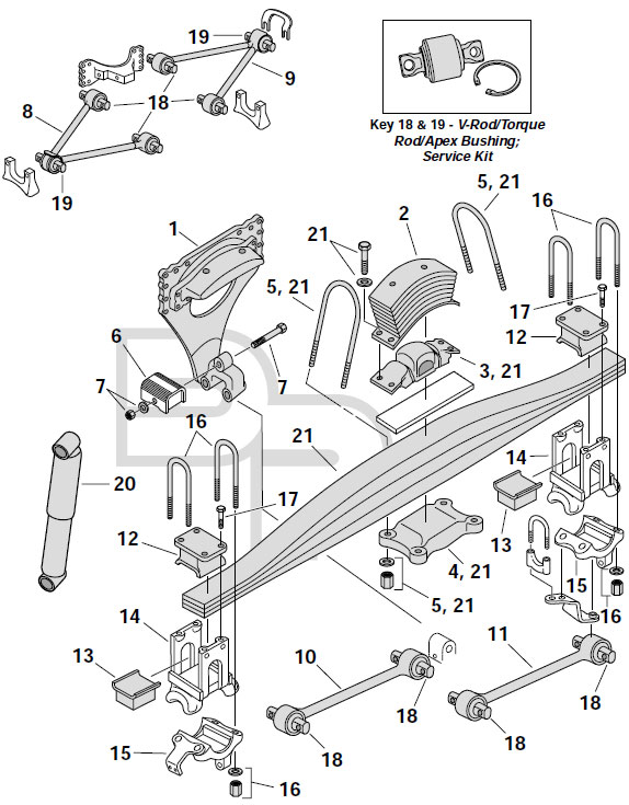 Freightliner TufTrac Suspension Exploded View