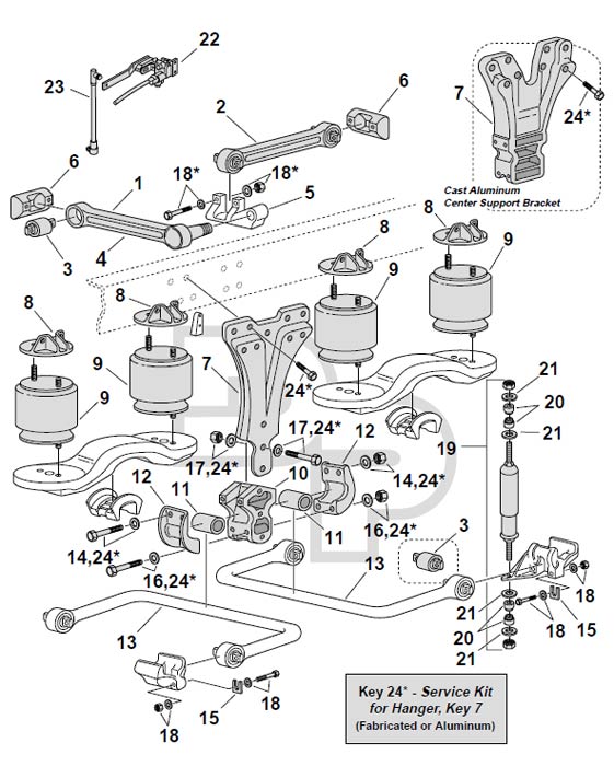 Kenworth Airglide 100 air Suspension Exploded View