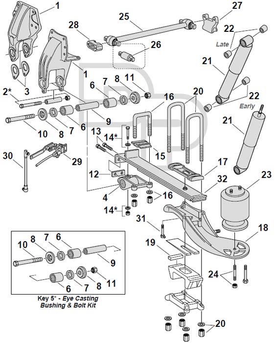 Peterbilt Air Leaf Suspension Exploded View