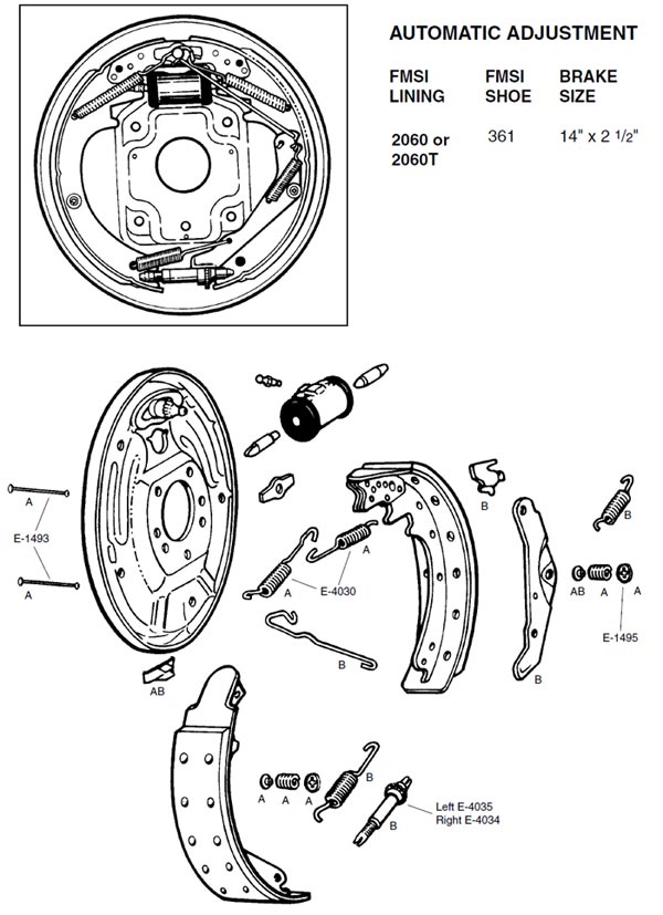 Gunite (Kelsey Hayes) Front Hydraulic Brake with Automatic Adjustment