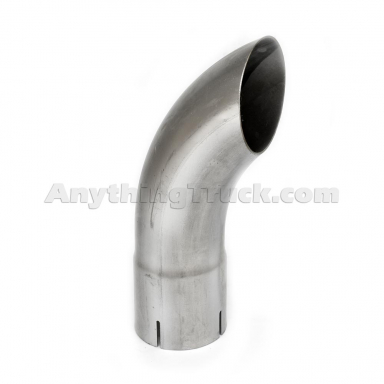 PTP 14619 3-1/2" ID x 12" Length, Curved Top, Aluminized Exhaust Tail Pipe