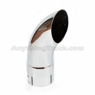 AP Exhaust 814622 3-1/2" ID x 12" Length, Curved Top, Chrome Exhaust Tail Pipe