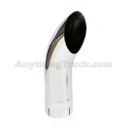 PTP 824716 5" ID x 18" Length Curved Top, Chrome Exhaust Stack