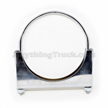 PTP 9493 Chrome 5" Exhaust Flat U-Bolt Clamp W/Flange Nuts