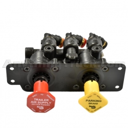 Bendix 802804 MV-3 Dash Valve, 1/4" Unthreaded Holes, 3/8" PTC 90 Degree Elbows