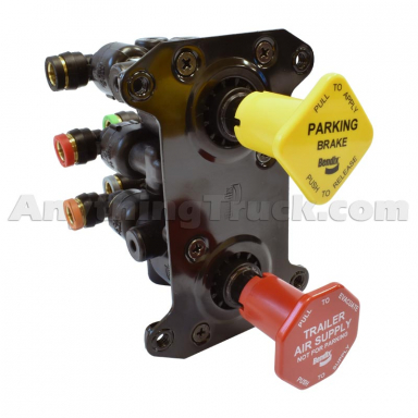 Bendix K031485 MV-3 Dash Valve, 3/8" PTC 90 Degree Elbows, 1/4"-20 Mounting Holes