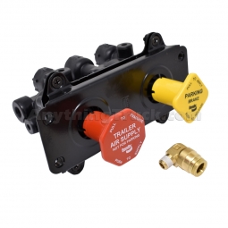 Bendix K095878 MV-2 to MV-3 Dash Valve Kit, 1/4" NPT Ports, 1/8" NPT Aux Port, #10-24 Mounting Holes