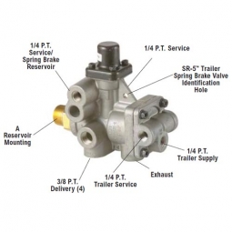 Bendix 109615X SR-5 Trailer Spring Brake Valve, 3/4" NPT Reservoir