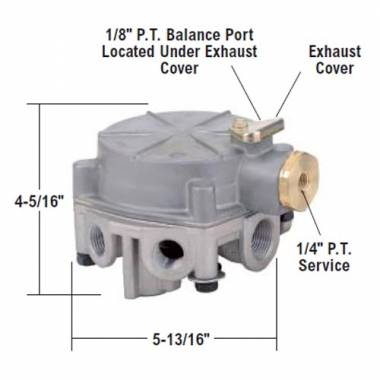 Bendix 286370X R-8 Relay Valve - Service Port 90 Degrees From Mounting Flange