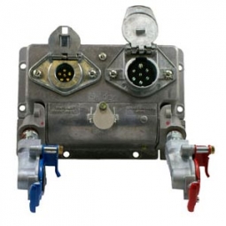 Haldex BE26102 Nosebox Assembly, Includes Gladhands, 6 & 7-Way Receptacles & 15 Amp Breaker Panel