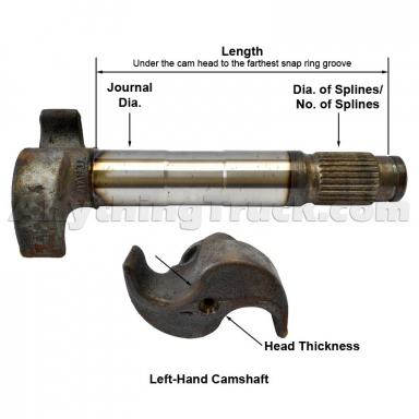 BWP M-2600-L LH Eaton 501 Axle Camshaft 1-1/2"-10 Spline Camshaft, 19-1/2" Long, 1-5/8" Journal Dia.