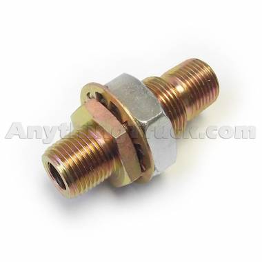 PTP M317 Bulkhead Pipe Fitting, 1/2" NPT Male Both Ends x 1/4" NPT Female One End, 2-7/8" Long
