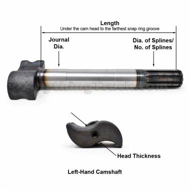 BWP M-4028-L LH 1.25"-10 Spline Camshaft, 9-3/16" Length, 1.25" Journal Dia.