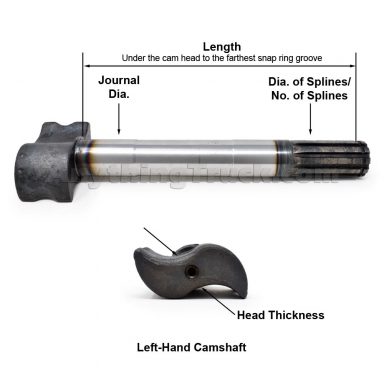 BWP M-4028-L LH 1.25"-10 Spline Camshaft, 9-3/16" Length, 1.25" Journal Dia.