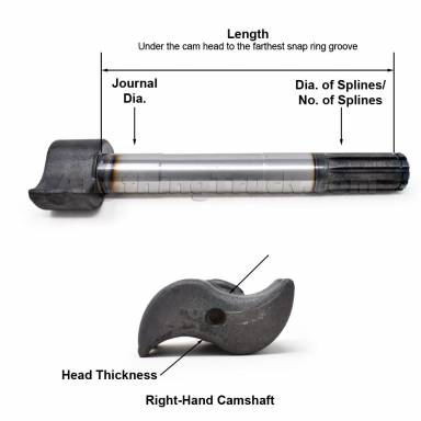 BWP M-4028-R RH 1.25"-10 Spline Camshaft, 9-3/16" Length, 1.25" Journal Dia.