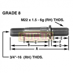 Euclid E-11725 Shoulder Stud, 6.4" OAL (5 Pack) (Special Order)