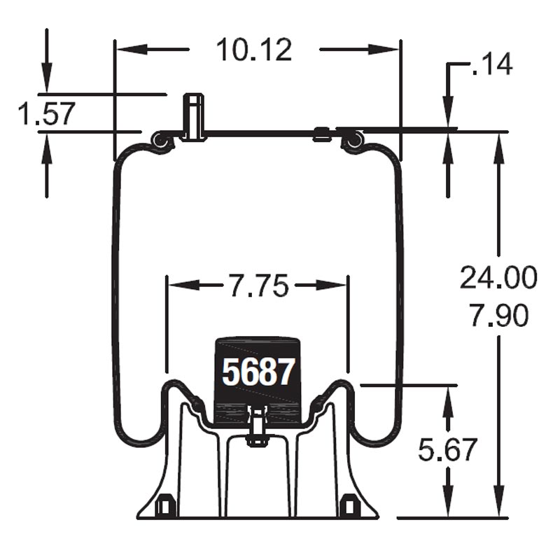 Spring Pro 880783 Air Bag, Replaces Firestone W013580783, Ridewell 1000001 & Goodyear 1R12467