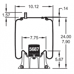 Spring Pro 880783 Air Bag, Replaces Firestone W01-358-0783, Ridewell 1000001 & Goodyear 1R12-467