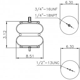 886897 Air Bag, Replaces Firestone W01-358-6897, Watson & Chalin AS-0058 & Triangle 4505