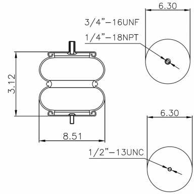 Spring Pro 886897 Air Bag, Replaces Firestone W01-358-6897, Watson & Chalin AS-0058