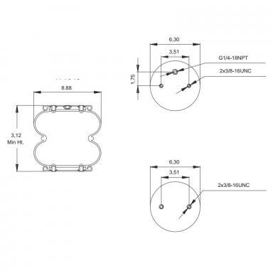 Spring Pro 886910 Air Bag, Replaces Hendrickson Trailer S-8768, Watson & Chalin AS-0001