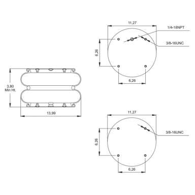 Spring Pro 887136 Air Bag, Replaces Hendrickson S-1080, Ridewell 1003587136C