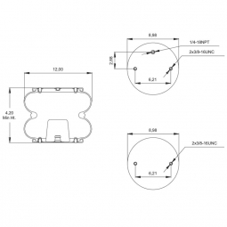 887400 Air Bag, Replaces Freightliner 16-10769-000, Neway 90557016, and Firestone W01-358-7400