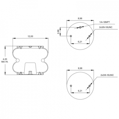 Spring Pro 887400 Air Bag, Replaces Freightliner 16-10769-000, Neway 90557016