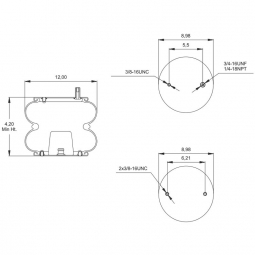 887403 Air Bag, Replaces Hendrickson Trailer S1159, Granning 2725, and Firestone W01-358-7403