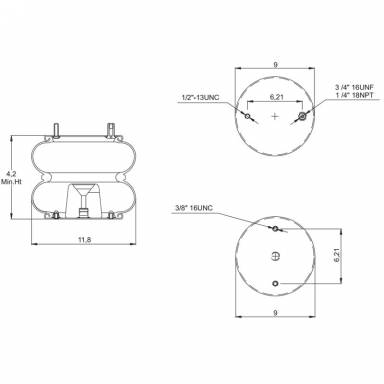 Spring Pro 887410 Air Bag, Replaces Freightliner 16-11378-000