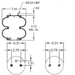 Spring Pro 887659 Lift Air Spring, Replaces Firestone W01-358-7659 & Hendrickson 005079
