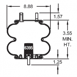 Firestone W01-358-7686 Air Spring, Replaces Rowe Truck Equipment 0035 & ASC2500