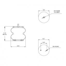 887795 Air Bag, Replaces Hendrickson Trailer A14486 and Firestone W01-358-7795 Lift Bags