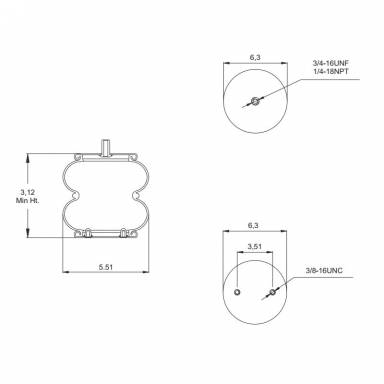 Spring Pro 887795 Air Bag, Replaces Hendrickson Trailer A14486 and Firestone W01-358-7795 Lift Bags
