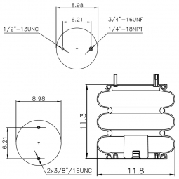 Spring Pro 887996 Air Spring, Replaces Firestone W01-358-7996 & Granning 8221