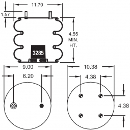 Firestone W01-358-8043 Air Spring, Replaces Hendrickson S-14795