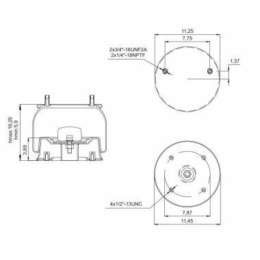 Spring Pro 888050 Air Bag, Replaces Hendrickson S-4771, Watson & Chalin AS-0039