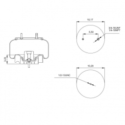 888729 Air Bag, Replaces Meritor 202796 and Firestone W01-358-8729 Air Springs